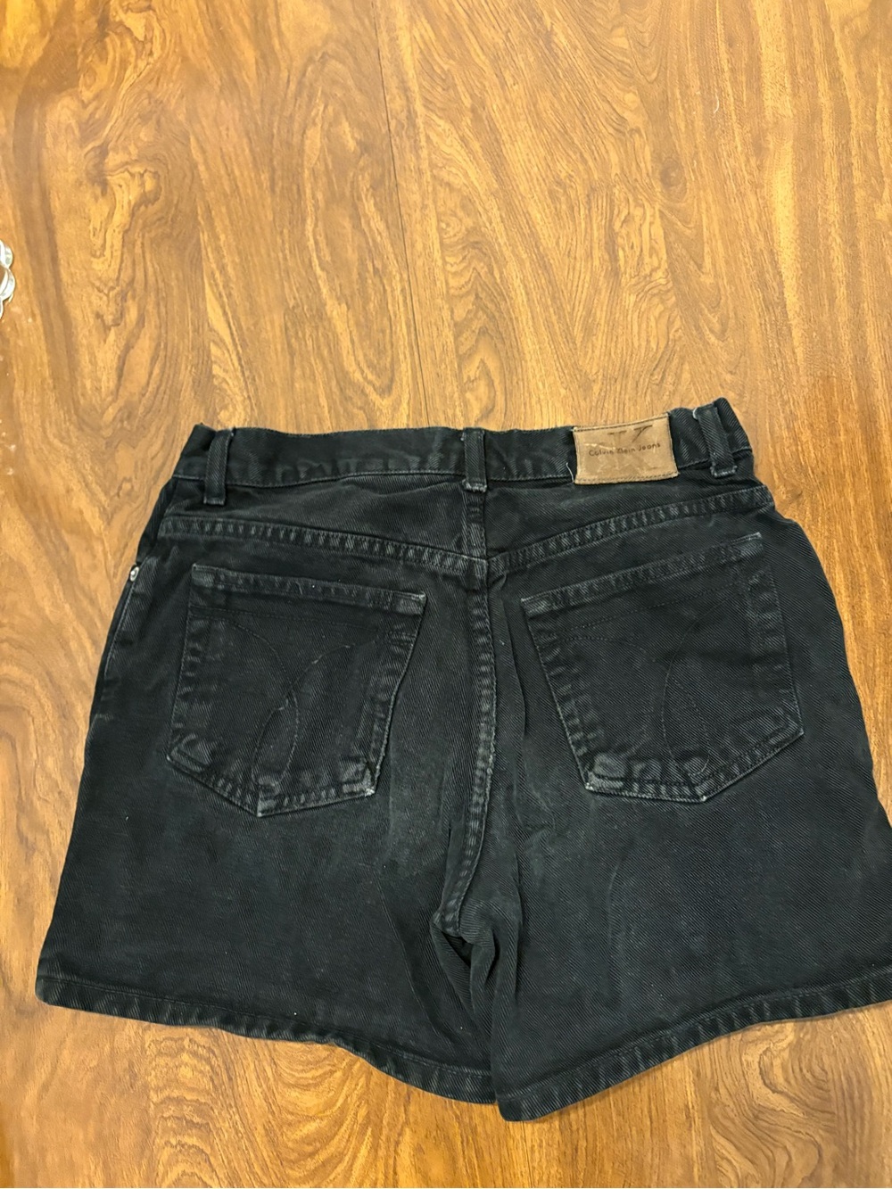 Size 6 Calvin Klein High-Waist Black Denim Shorts